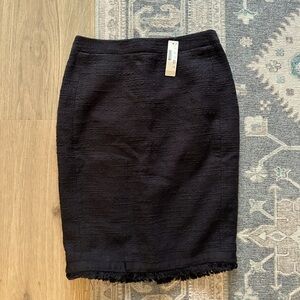 J Crew Black Boucle Lined Skirt Size 2 BNWT